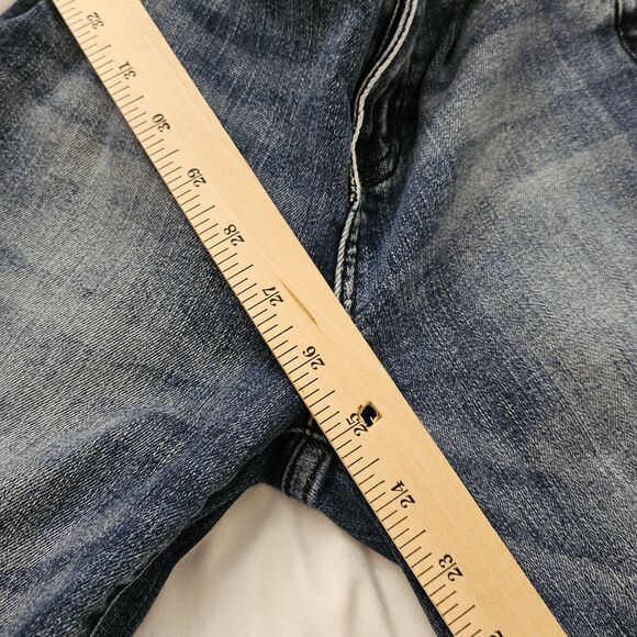 Judy Blue Jeans Womens 27 Blue Relaxed Fit Crop Raw Hem High-Rise Stretch - Picture 10 of 10